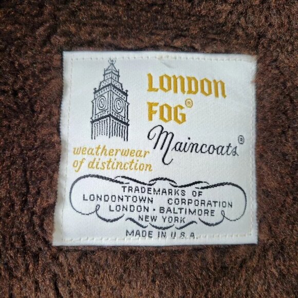 London Fog Maincoats Trench Coat Men Size 46L Zip Out Sherpa Liner Vintage - Picture 8 of 15
